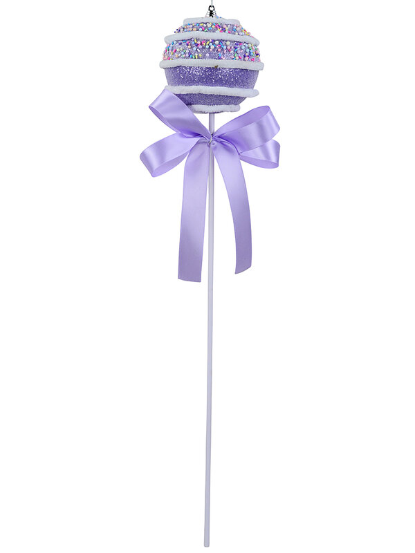 Pastel Purple Cupcake Bauble Stem With Iridescent Frosting & Satin Bow | 54cm — image 4