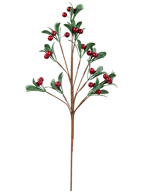 Crimson Red Berry & Holly Leaf Spray Stem With Adjustable Branches | 59cm — image 3