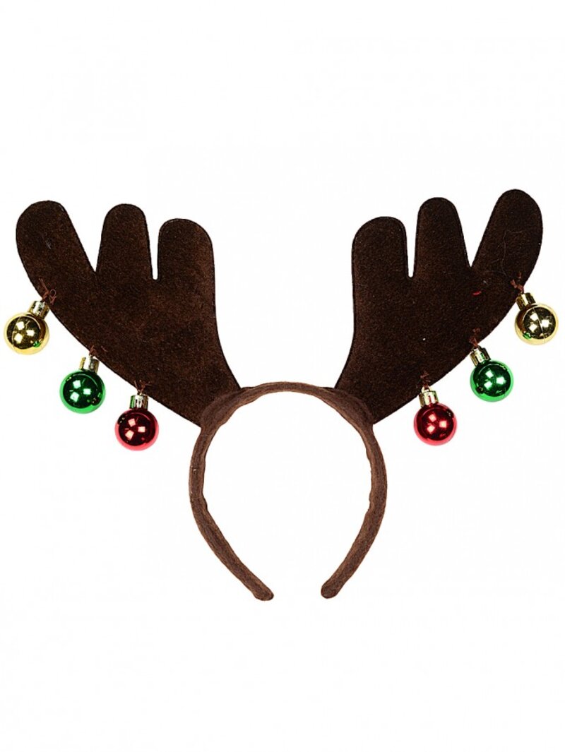 Brown Reindeer Antlers Headband With Sequins & Baubles | One Size Fits Most — image 2