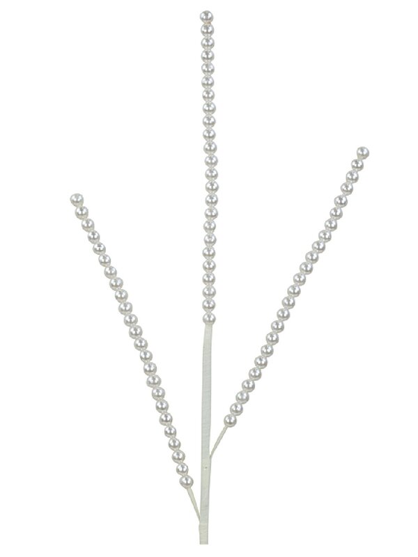 White Pearl String Cascade Christmas Spray Stem With Malleable Vines | 68cm — image 3