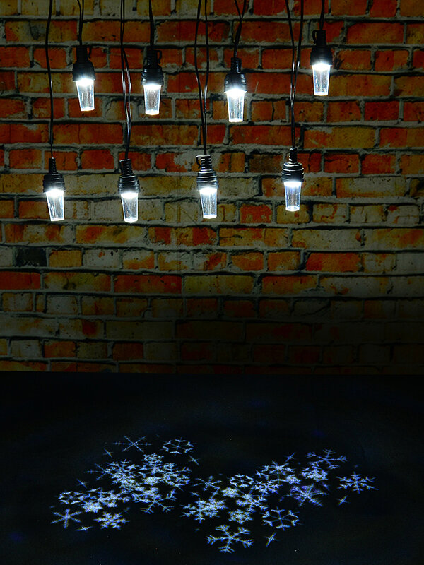 8 LED Cool White Snowflake Projector Fairy Lights With Timer | 3.5m