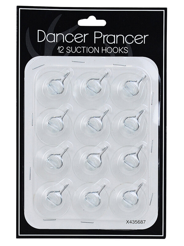 12x Clear Suction Hooks | Heavy Duty Smooth Surface Window Clips