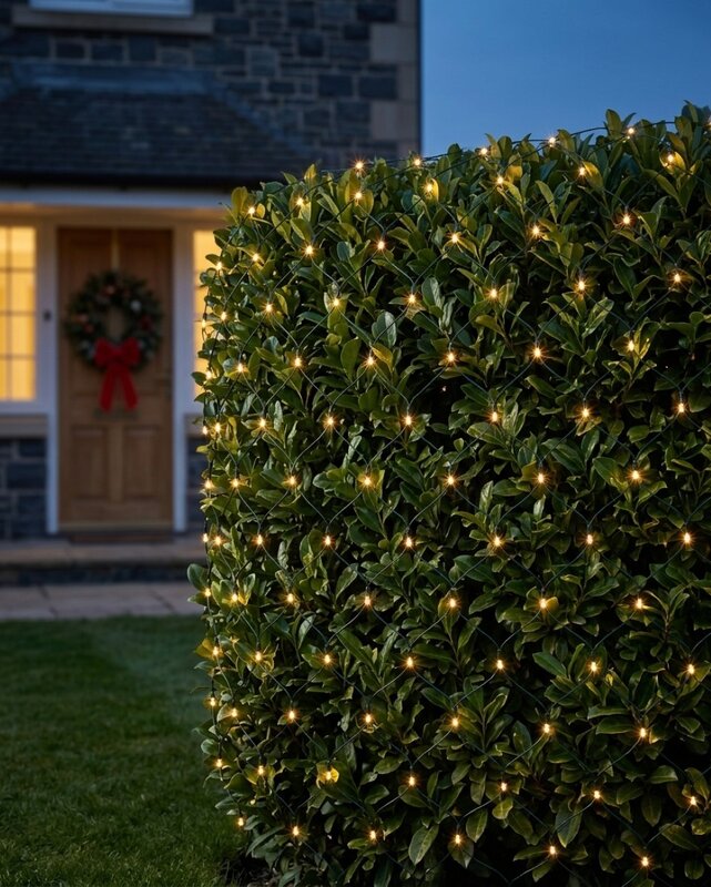 1024 Warm White LED Hybrid Solar & Electric Net Lights With Timer | 4m x 4m — image 4
