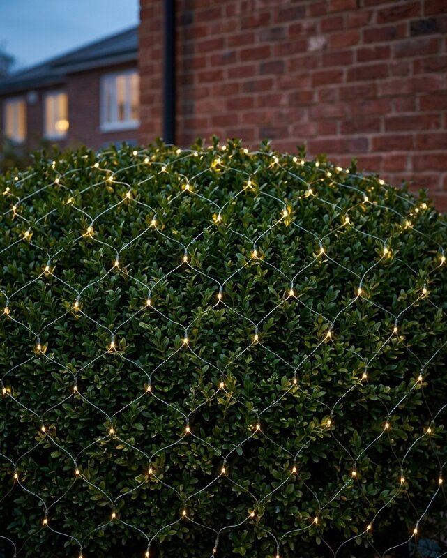 1024 Warm White LED Hybrid Solar & Electric Net Lights With Timer | 4m x 4m — image 2