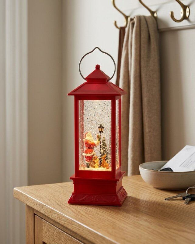 Santa & Lamppost Large LED Christmas Snow Globe Lantern | 28cm — image 4
