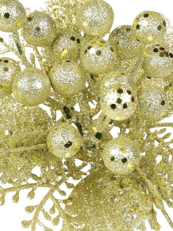 Champagne Berries, Twigs & Mixed Foliage Christmas Tree Stem Pick | 20cm — image 3