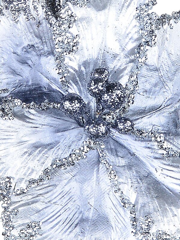 20cm Silver With Sequins Tulip Christmas Tree Clip Pick — image 3