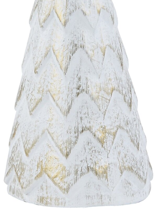 20cm White With Gold Distressed Look Cone Shape Tabletop Tree — image 3