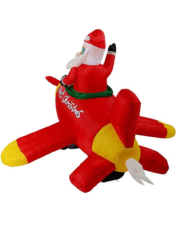 2.1m Large Animated Santa Rocket Aeroplane | LED Outdoor Inflatable — image 5