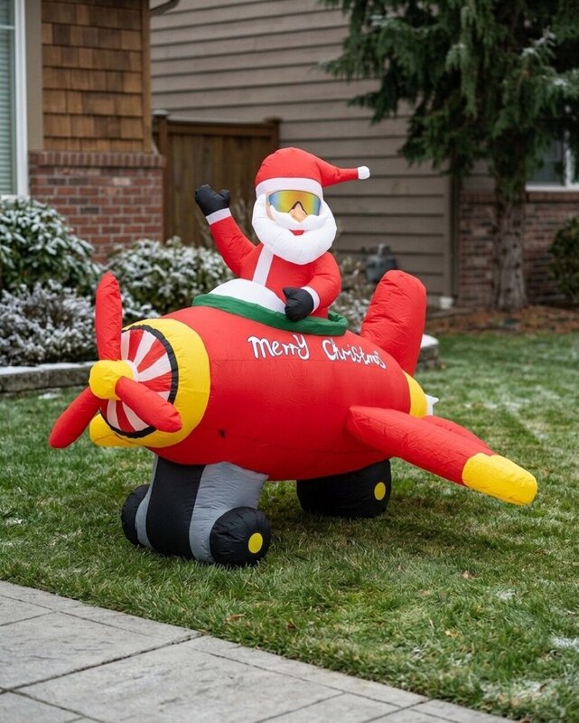 2.1m Large Animated Santa Rocket Aeroplane | LED Outdoor Inflatable — image 2