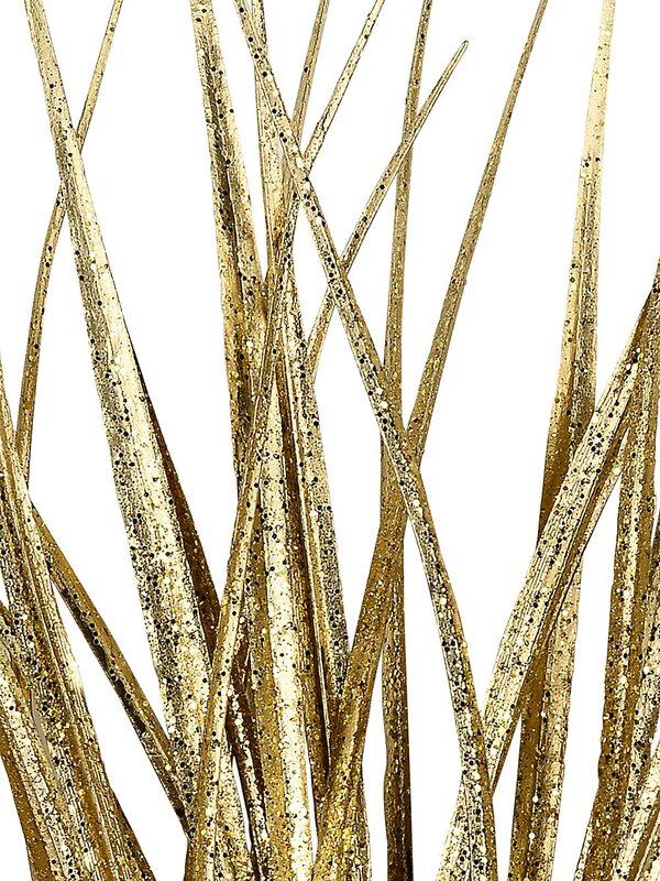 Gold Grass Bush Embellished With Gold Glitter Christmas Tree Stem Pick | 22cm — image 4