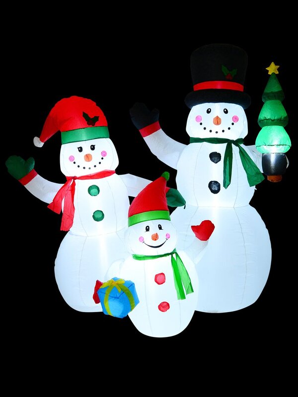 2.2m The Joyous Snowman Family Illuminated Christmas Inflatable — image 2