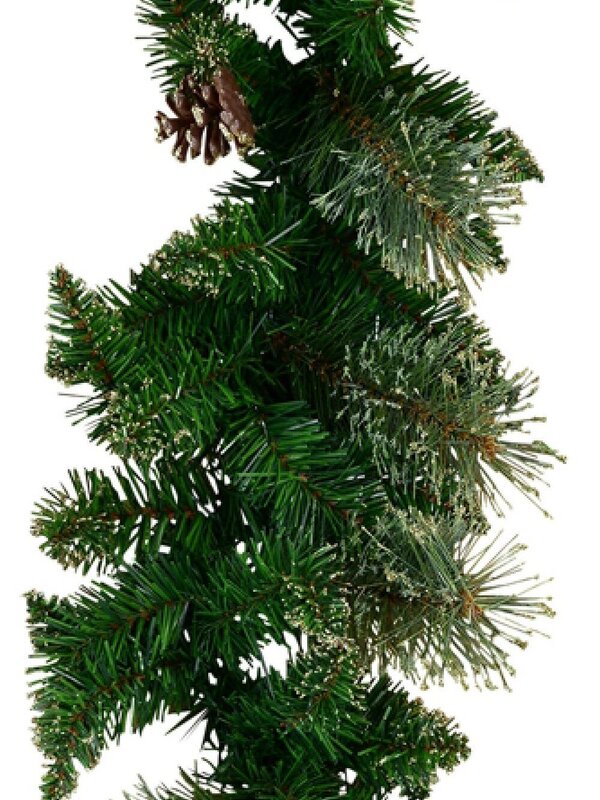 2.3m Balsam Pine Needle Garland With Pine Cones & 165 Gold Glitter Tips — image 3