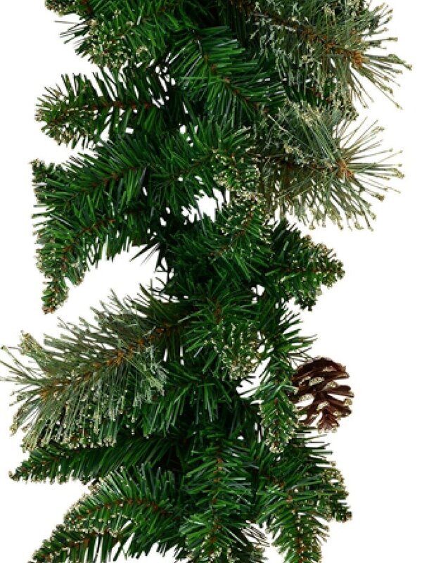 2.3m Balsam Pine Needle Garland With Pine Cones & 165 Gold Glitter Tips — image 4