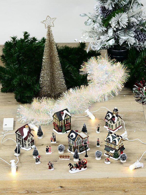 24 Piece Christmas LED Village Set With Bakery, Shop, Homes & Townsfolk — image 2