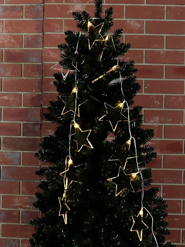 24 Warm White LED With Transparent Christmas Stars 2 Function | 3.4m — image 2
