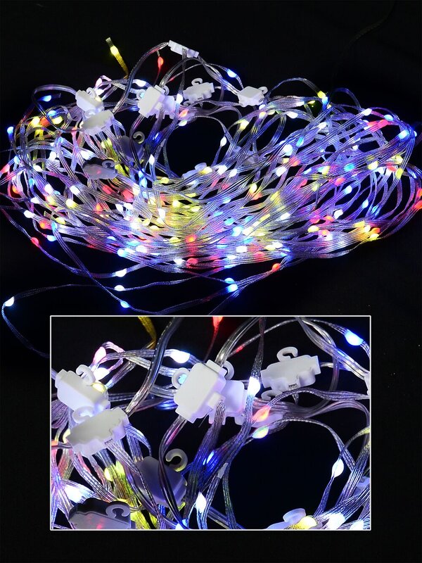 240 Smart Multi Colour LED Seed Bulb Waterfall Christmas Curtain Light - 1.8m — image 2