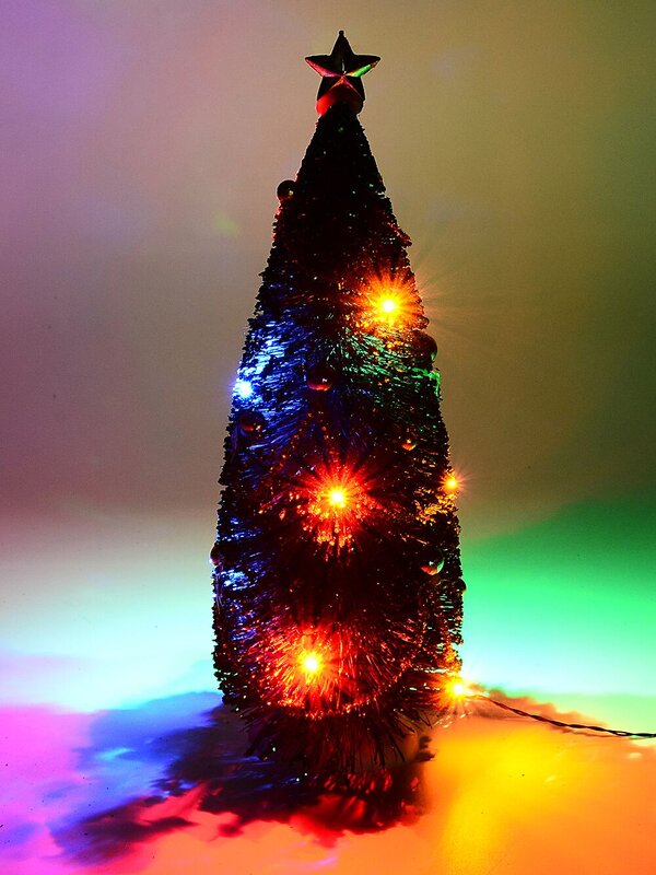 24cm Decorated LED Christmas Tree Village Figurine — image 3