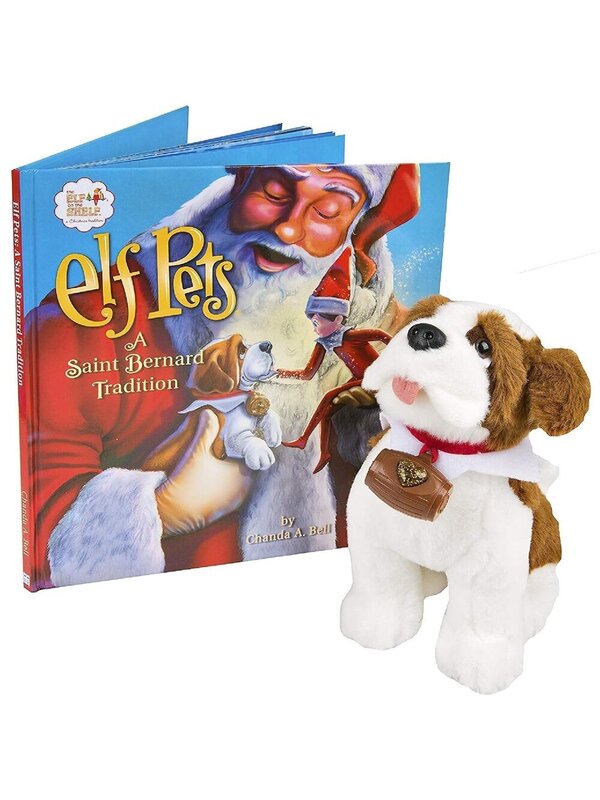 24cm Elf On The Shelf Elf Pets A Saint Bernard Tradition Plush Toy Set — image 3