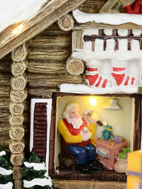 24cm Santa Workshop Illuminated & Animated Battery Christmas Village Scene — image 7