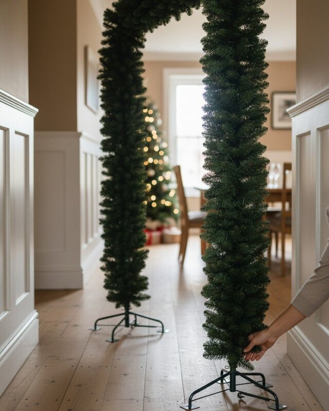 2.4m Balsam Fir Hedge Look Christmas Archway | 1200 Tips & Metal Frame — image 4