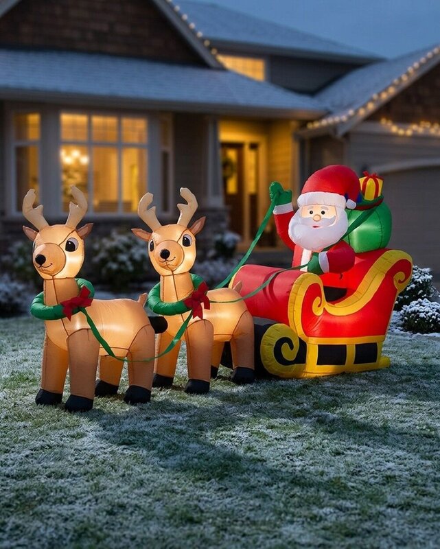2.4m Large Santa, Sleigh & Reindeer | LED Outdoor Inflatable — image 4