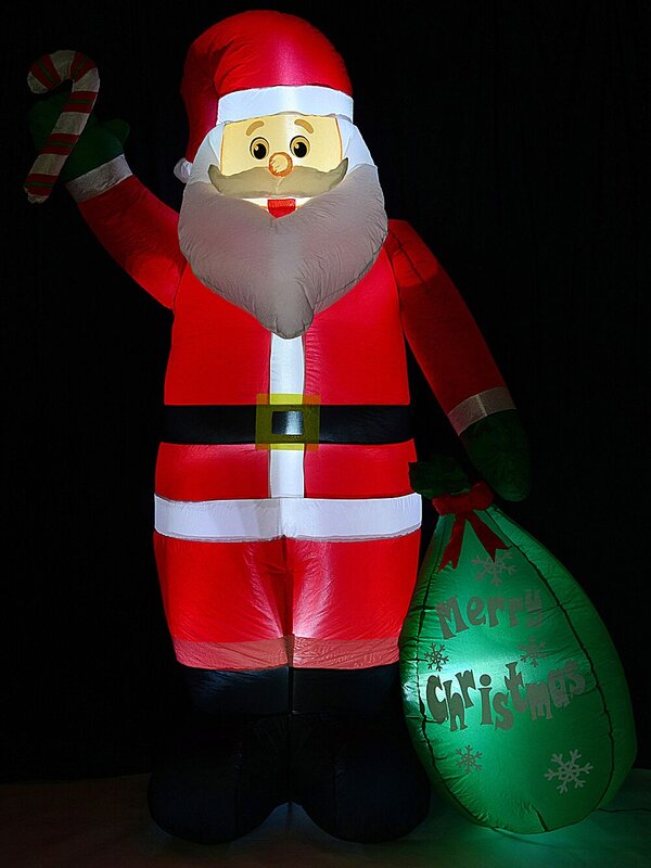 2.4m Large Santa With Sack & Candy Cane | LED Outdoor Inflatable — image 2