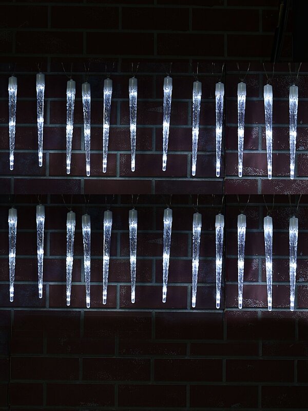 24x Natural Look Glacier Icicle Lights 8 Function Cool White LED | 7m — image 5
