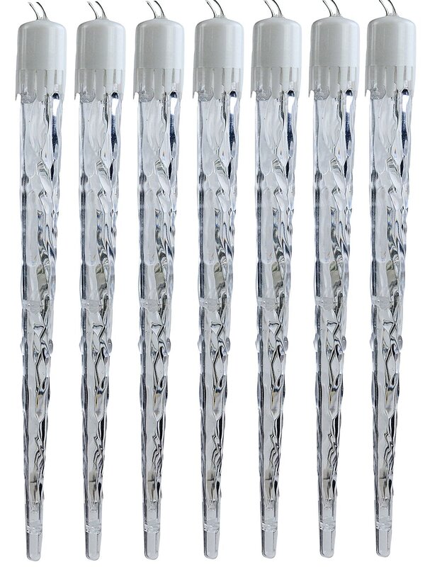 24x Natural Look Glacier Icicle Lights 8 Function Cool White LED | 7m — image 4