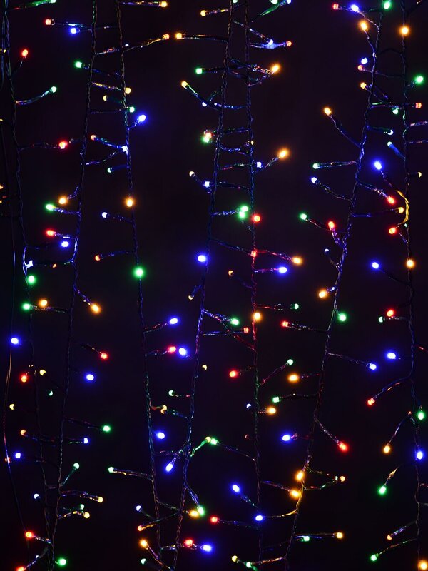 250 Multi Colour LED Concave Bulb Firecracker Cluster Fairy String Lights - 5m — image 2