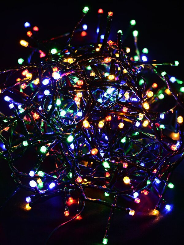250 Multi Colour LED Concave Bulb Firecracker Cluster Fairy String Lights - 5m — image 3