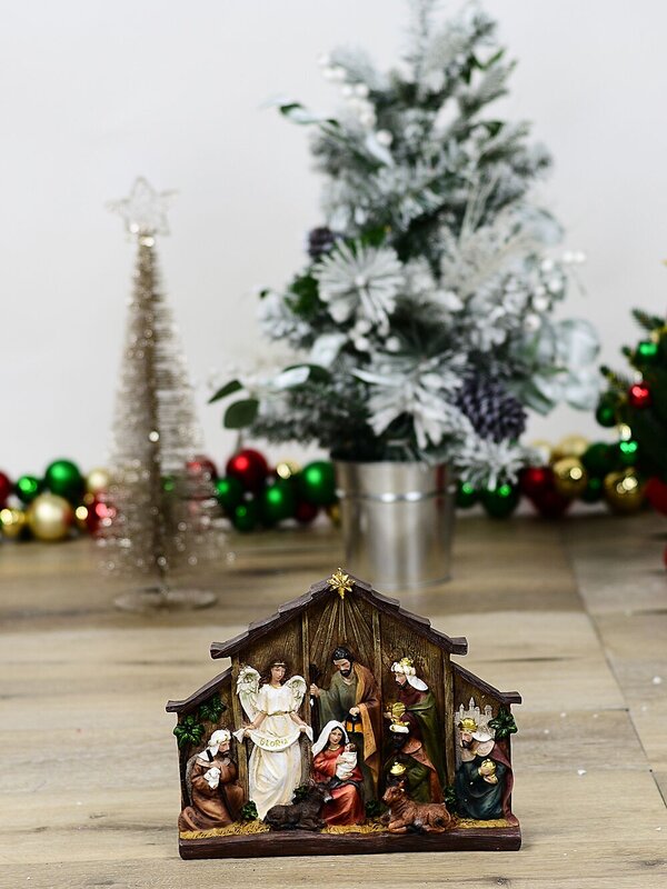 Bethlehem Nativity Scene Embossed Resin Ornament | 25cm — image 2