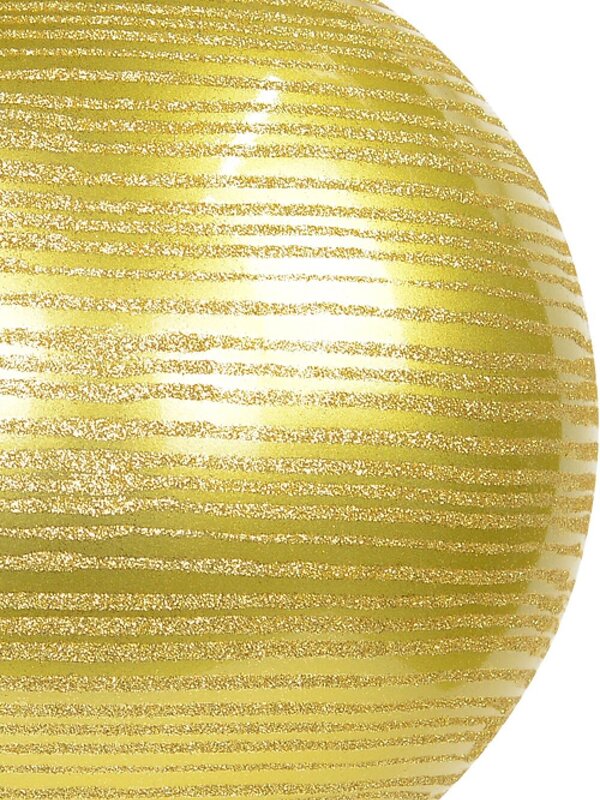 25cm Gold Gloss With Thin Gold Glitter Stripe Large Bauble — image 3