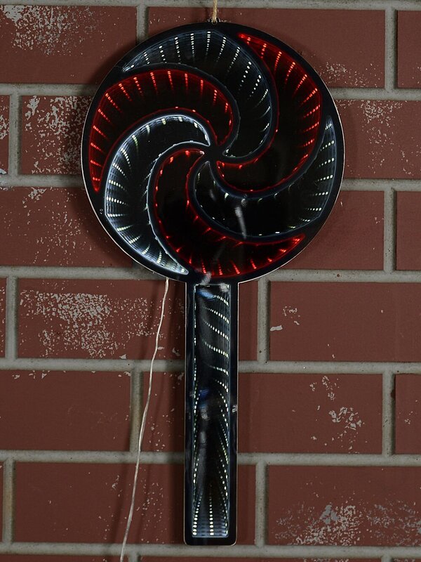 25cm Lollipop Infinity Mirror With Red & White LED Double Sided Light Display — image 4
