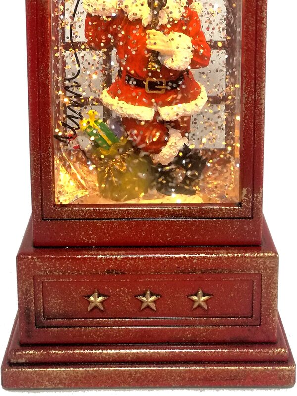 25cm Santa & Candlestick Phone Booth Snow Globe Lantern — image 4