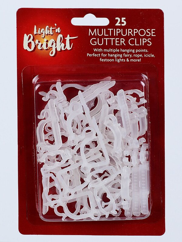 25x UV Stabilised Outdoor Gutter Hooks | Multi Fit Icicle & Fairy Light Clips — image 4