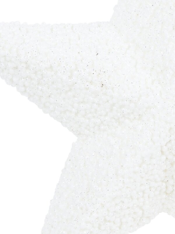 26cm White With Silver Glitter Textured Hanging Christmas Star Ornament — image 3