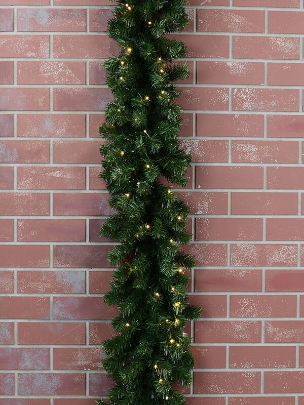 2.7m Dual LED Pre-Lit Balsam Pine Christmas Garland | 240 Tips & 100 Lights — image 5