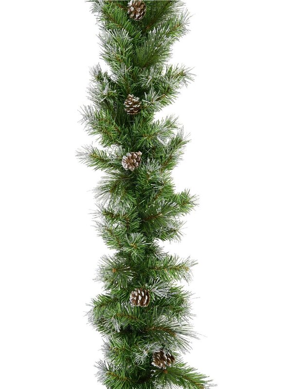 2.7m Silver Glitter Pine Cone Christmas Garland | 180 Tips — image 3