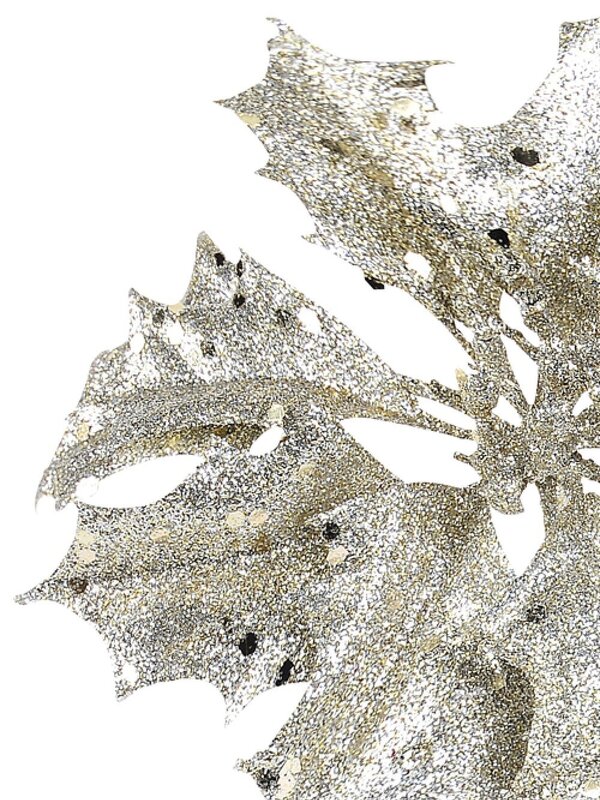 Champagne Holly Leaf Flower Christmas Tree Stem Pick | 28cm — image 4