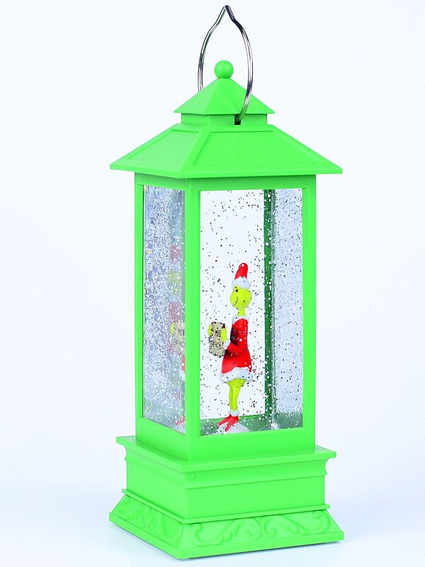 28cm Green Merry Grinchmas Snow Globe Lantern — image 3