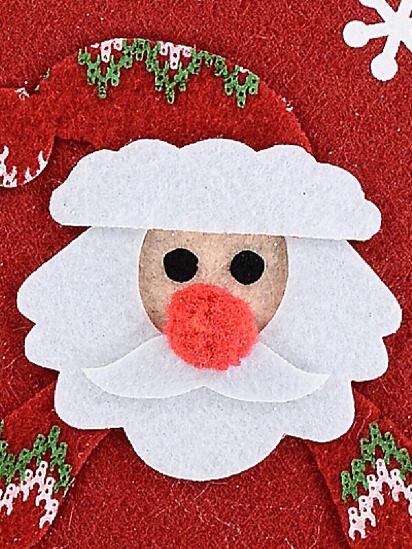 Santa Face Red Felt Door Hanger | 28cm Merry Christmas Entryway Decor — image 3