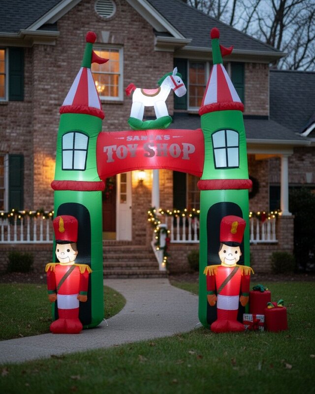 2.9m Santa's Toy Shop Archway | LED Outdoor Inflatable — image 3