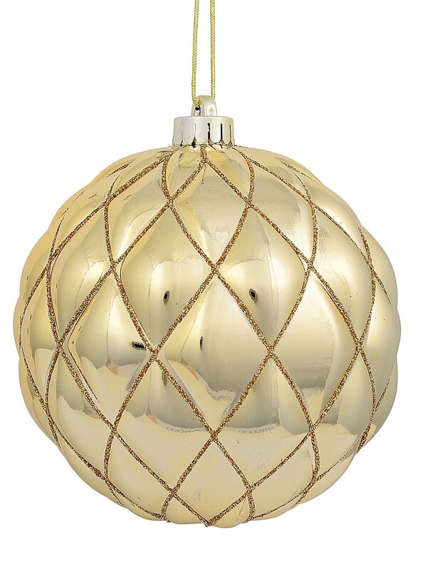 2x Dynamic Gold Grand Diamond Textured Glitter Baubles | 15cm — image 6