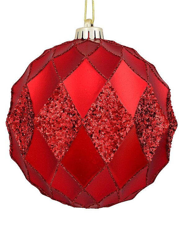 2x Dynamic Red Grand Diamond Textured Glitter Baubles | 15cm — image 6