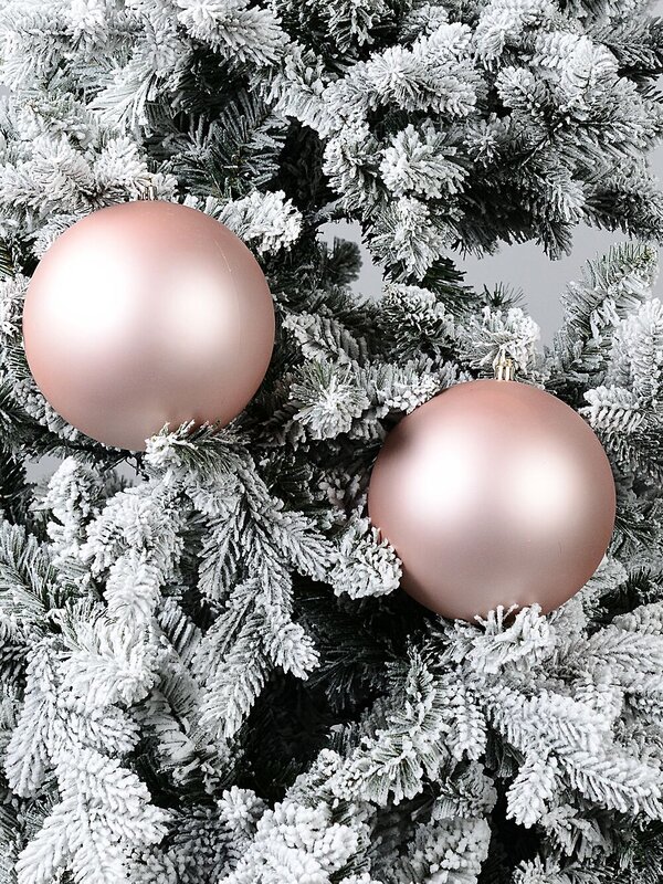 2x Lustrous Light Rose Gold Grand Matte Baubles | 15cm — image 5