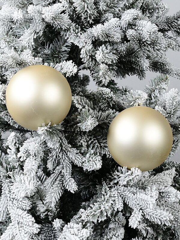 2x Lustrous Matte Champagne Grand Baubles | 15cm — image 2