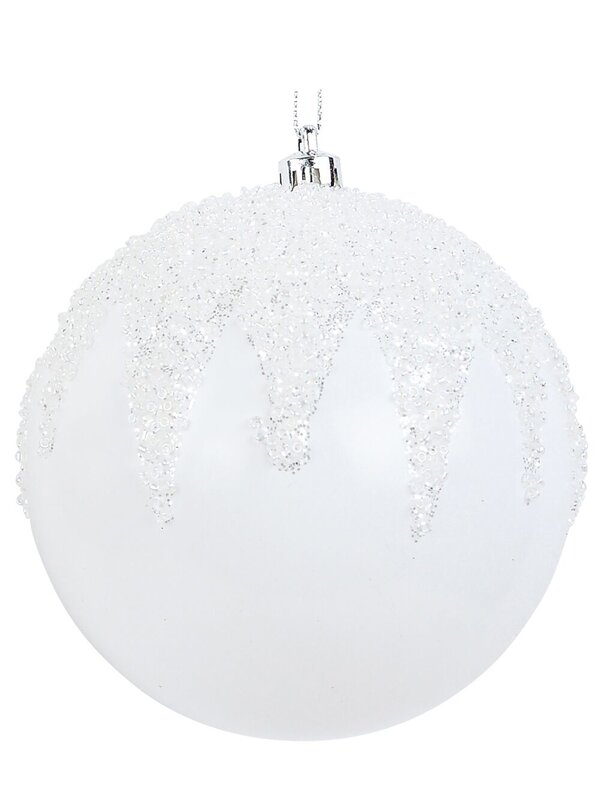 2x Opulent White & Champagne Signature Beaded Icicle Baubles | 10cm — image 3