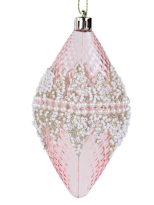 2x Rose Gold & Pink Lustrous Signature Textured Finial Drops | 12cm — image 5