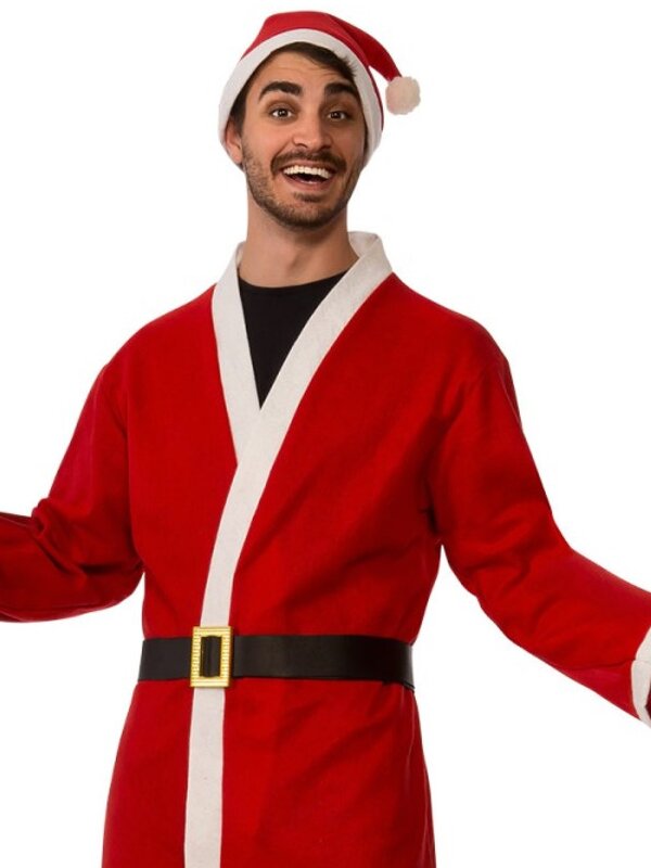 3 Piece Santa Jacket, Belt & Hat Costume - One Size Fits Most Adults — image 2